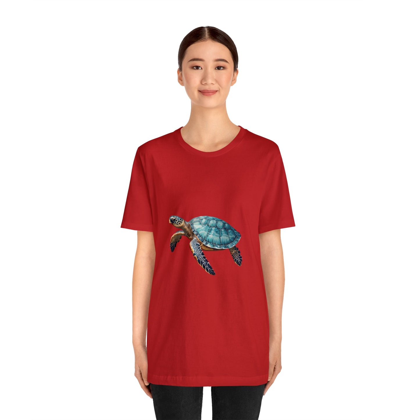 Emerald Shelled Sea Turtle - Geometric Animals Series T-Shirt