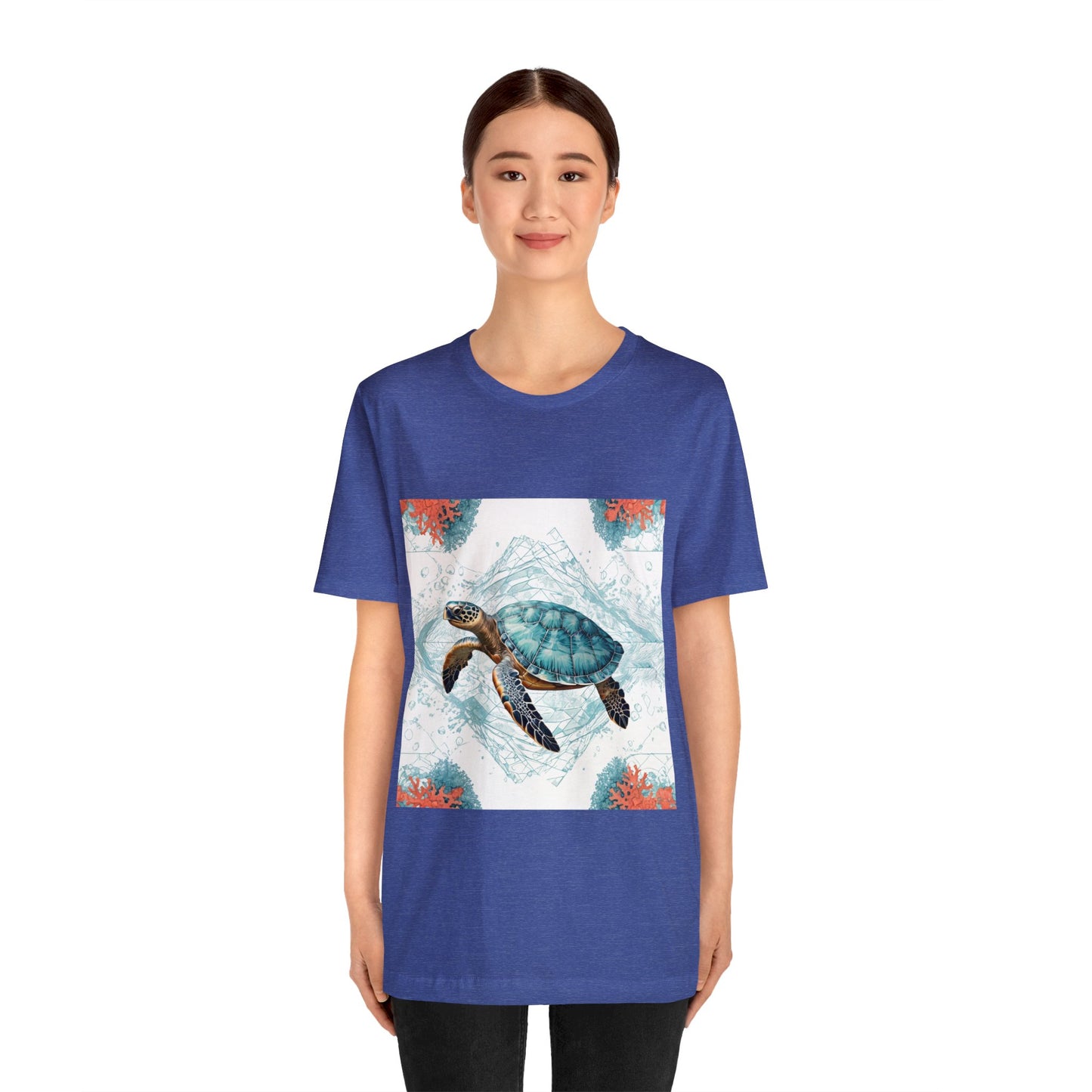 Oceanic Odyssey Turtle T-shirt - Geometric Animals Series