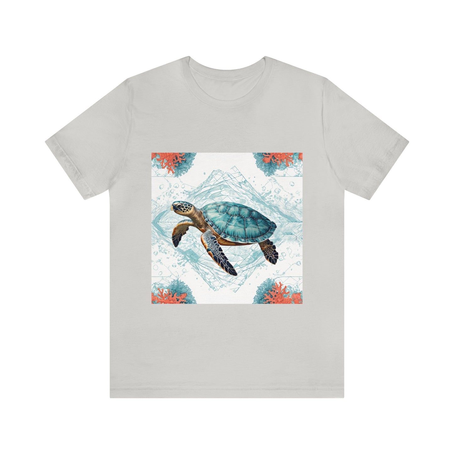 Oceanic Odyssey Turtle T-shirt - Geometric Animals Series