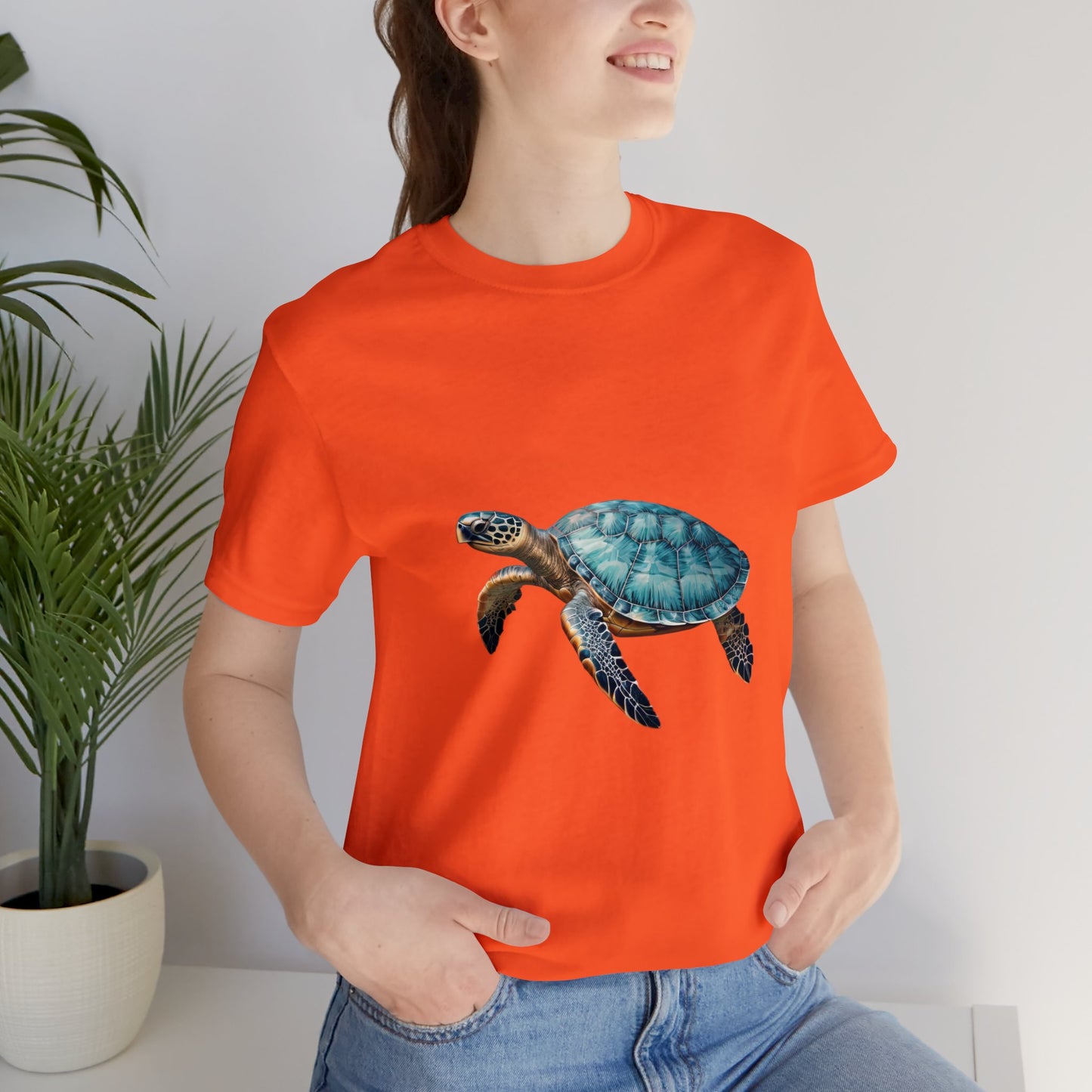 Emerald Shelled Sea Turtle - Geometric Animals Series T-Shirt