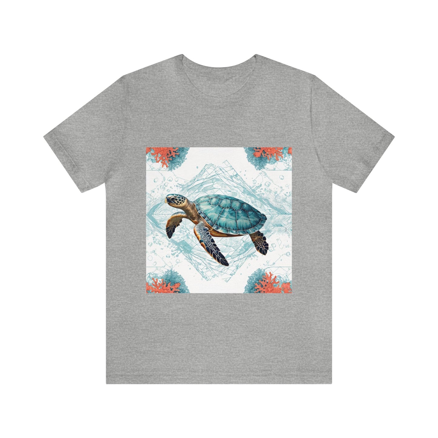 Oceanic Odyssey Turtle T-shirt - Geometric Animals Series