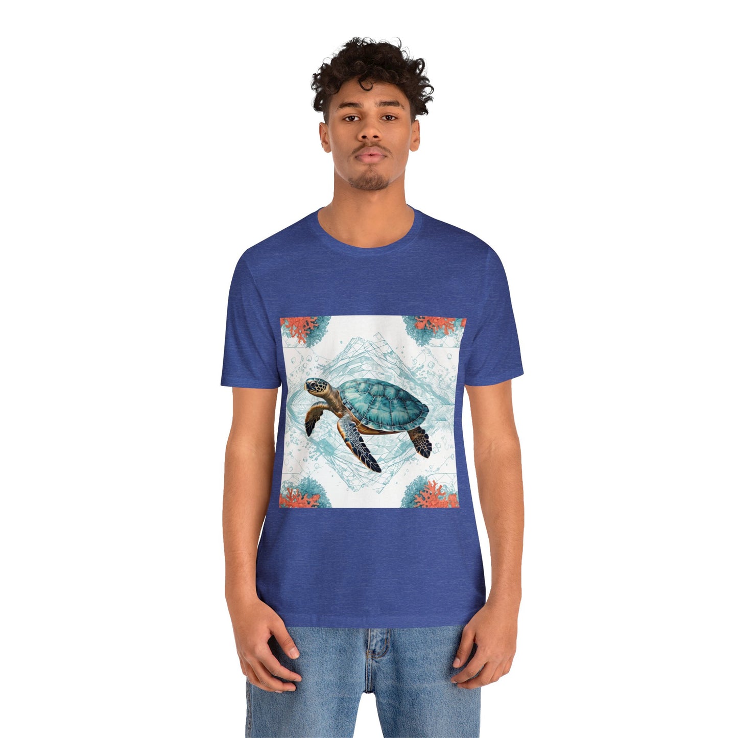 Oceanic Odyssey Turtle T-shirt - Geometric Animals Series