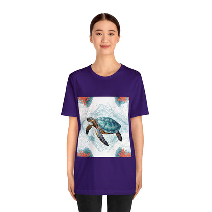 Oceanic Odyssey Turtle T-shirt - Geometric Animals Series