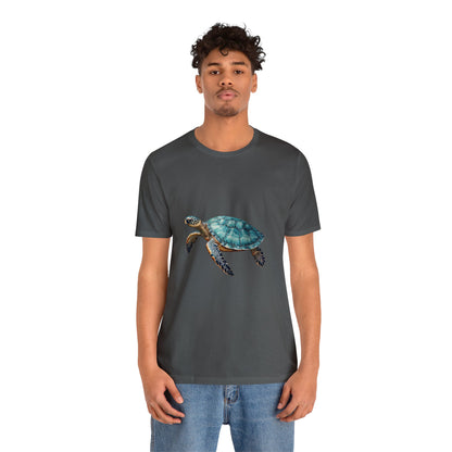 Emerald Shelled Sea Turtle - Geometric Animals Series T-Shirt