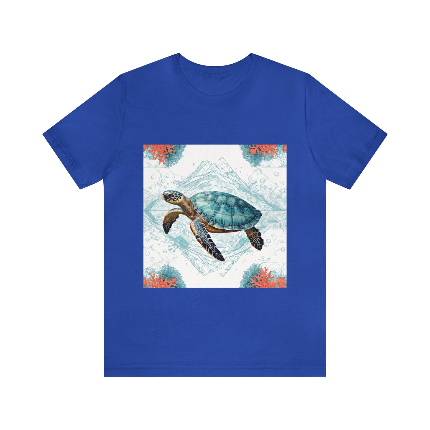 Oceanic Odyssey Turtle T-shirt - Geometric Animals Series