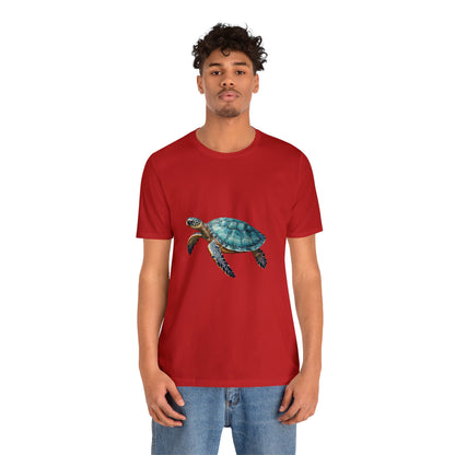 Emerald Shelled Sea Turtle - Geometric Animals Series T-Shirt