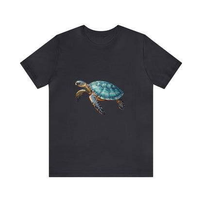 Emerald Shelled Sea Turtle - Geometric Animals Series T-Shirt