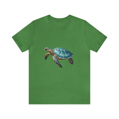 Emerald Shelled Sea Turtle - Geometric Animals Series T-Shirt