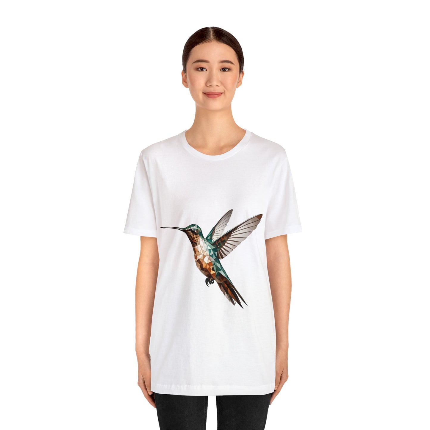 Vivid Mosaic Hummingbird - Geometric Animals Series T-Shirt