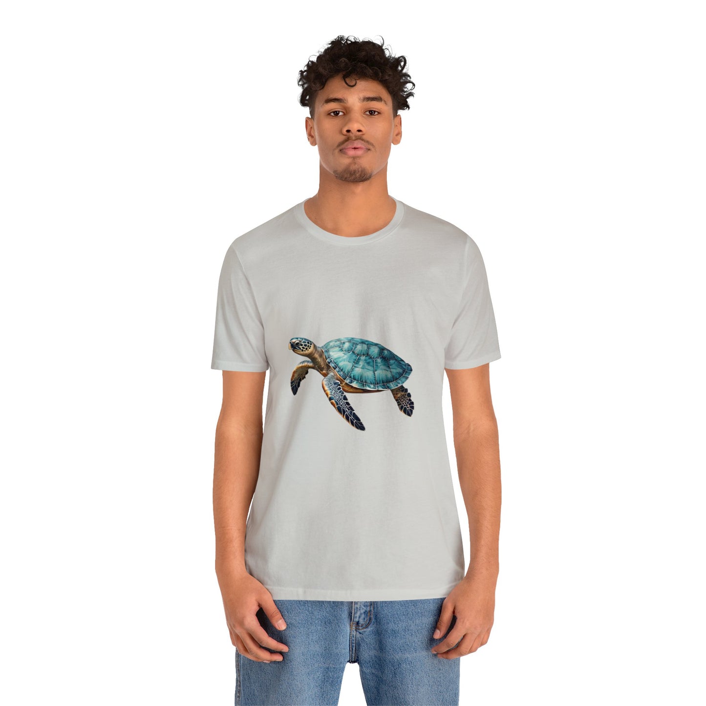 Emerald Shelled Sea Turtle - Geometric Animals Series T-Shirt