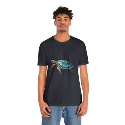 Emerald Shelled Sea Turtle - Geometric Animals Series T-Shirt