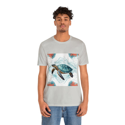 Oceanic Odyssey Turtle T-shirt - Geometric Animals Series