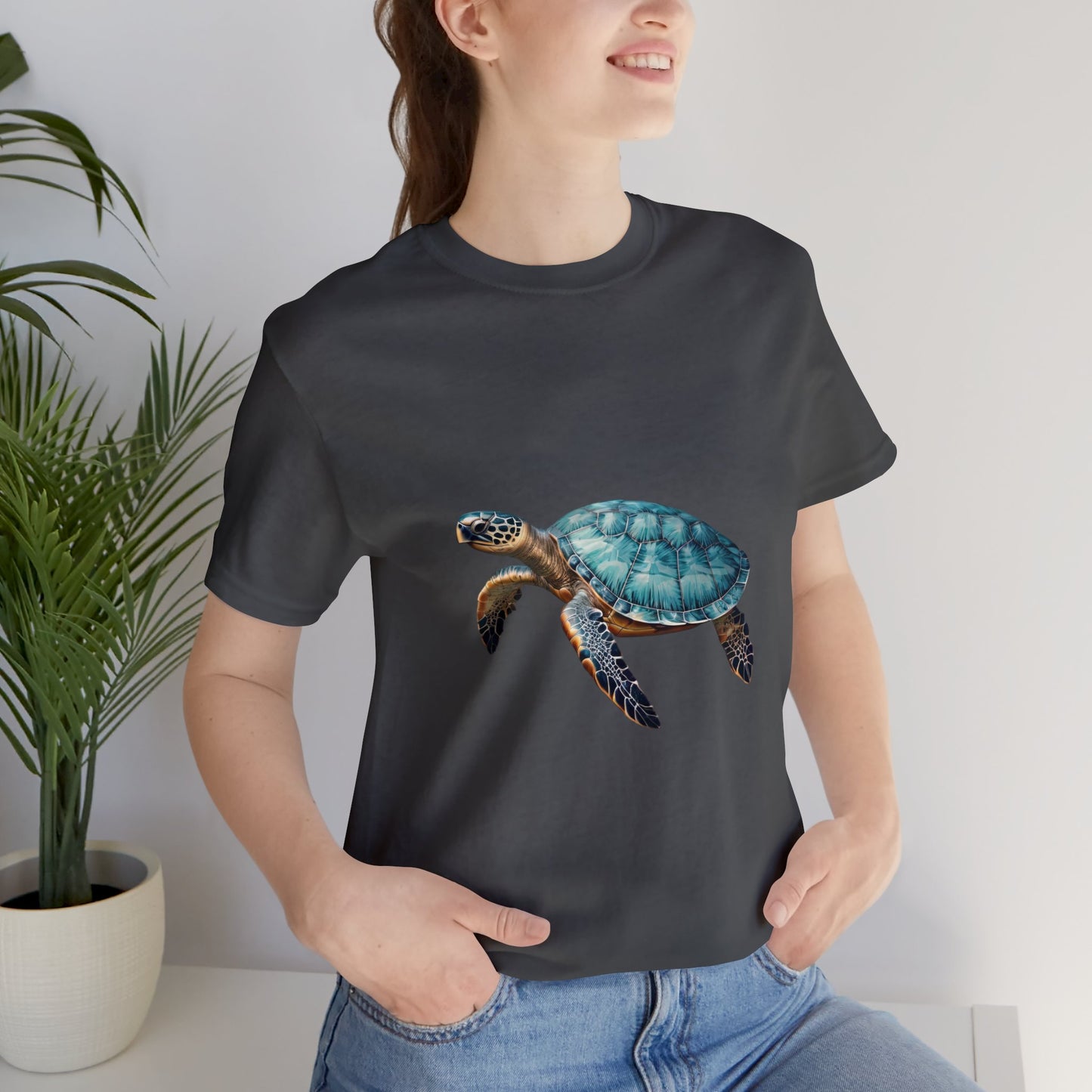 Emerald Shelled Sea Turtle - Geometric Animals Series T-Shirt