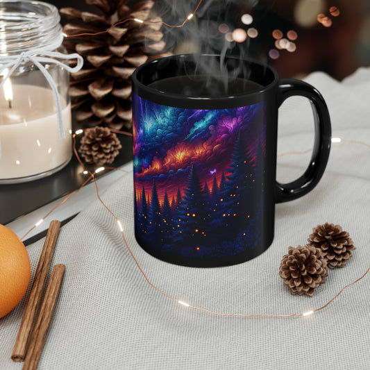 Enchanted Forest Twilight Mug - Black