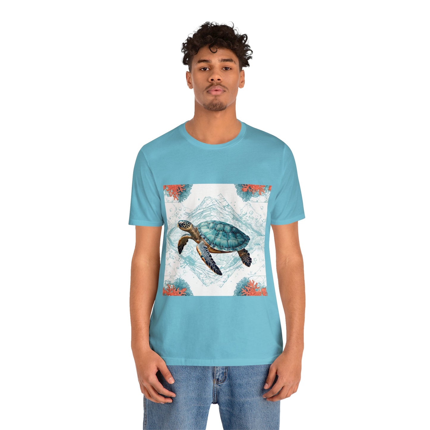 Oceanic Odyssey Turtle T-shirt - Geometric Animals Series