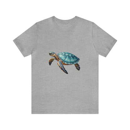 Emerald Shelled Sea Turtle - Geometric Animals Series T-Shirt