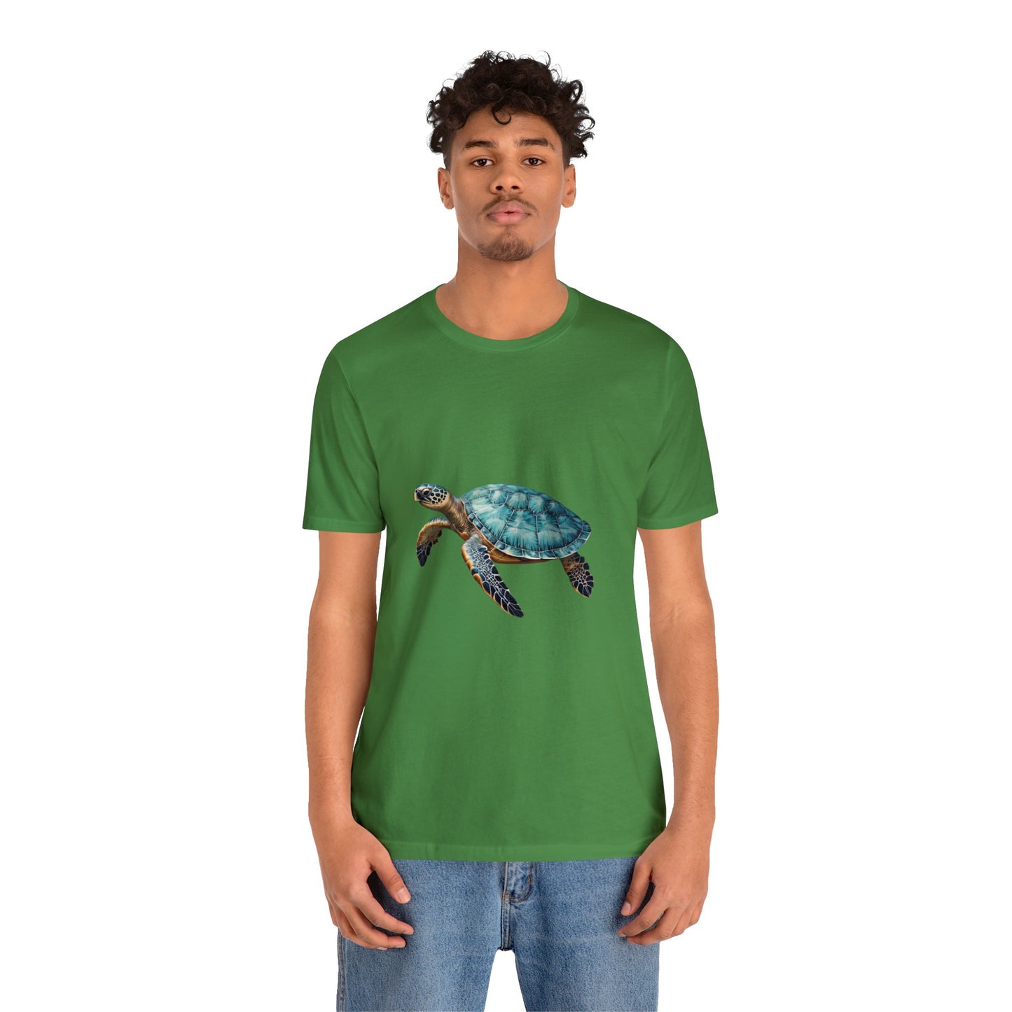 Emerald Shelled Sea Turtle - Geometric Animals Series T-Shirt