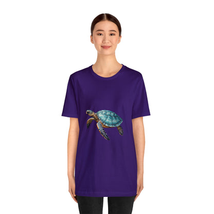 Emerald Shelled Sea Turtle - Geometric Animals Series T-Shirt