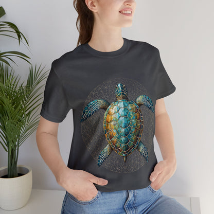 Celestial Navigator T-shirt - Geometric Animals Series - Sea Turtle T-Shirt