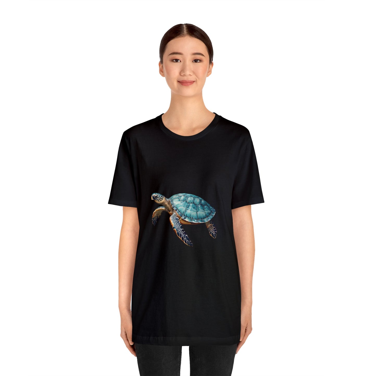 Emerald Shelled Sea Turtle - Geometric Animals Series T-Shirt