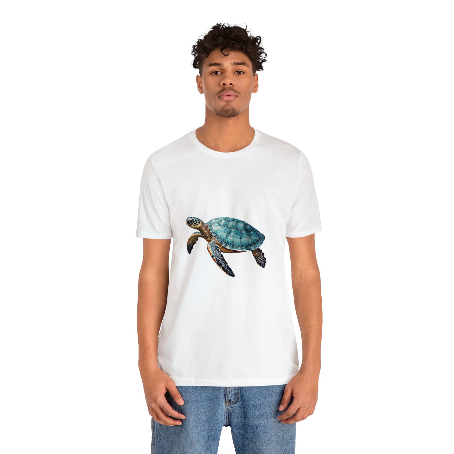 Emerald Shelled Sea Turtle - Geometric Animals Series T-Shirt