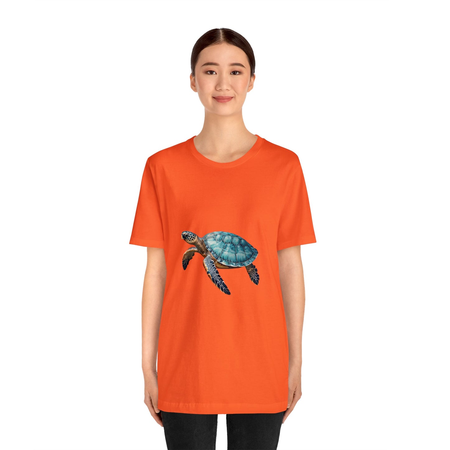 Emerald Shelled Sea Turtle - Geometric Animals Series T-Shirt