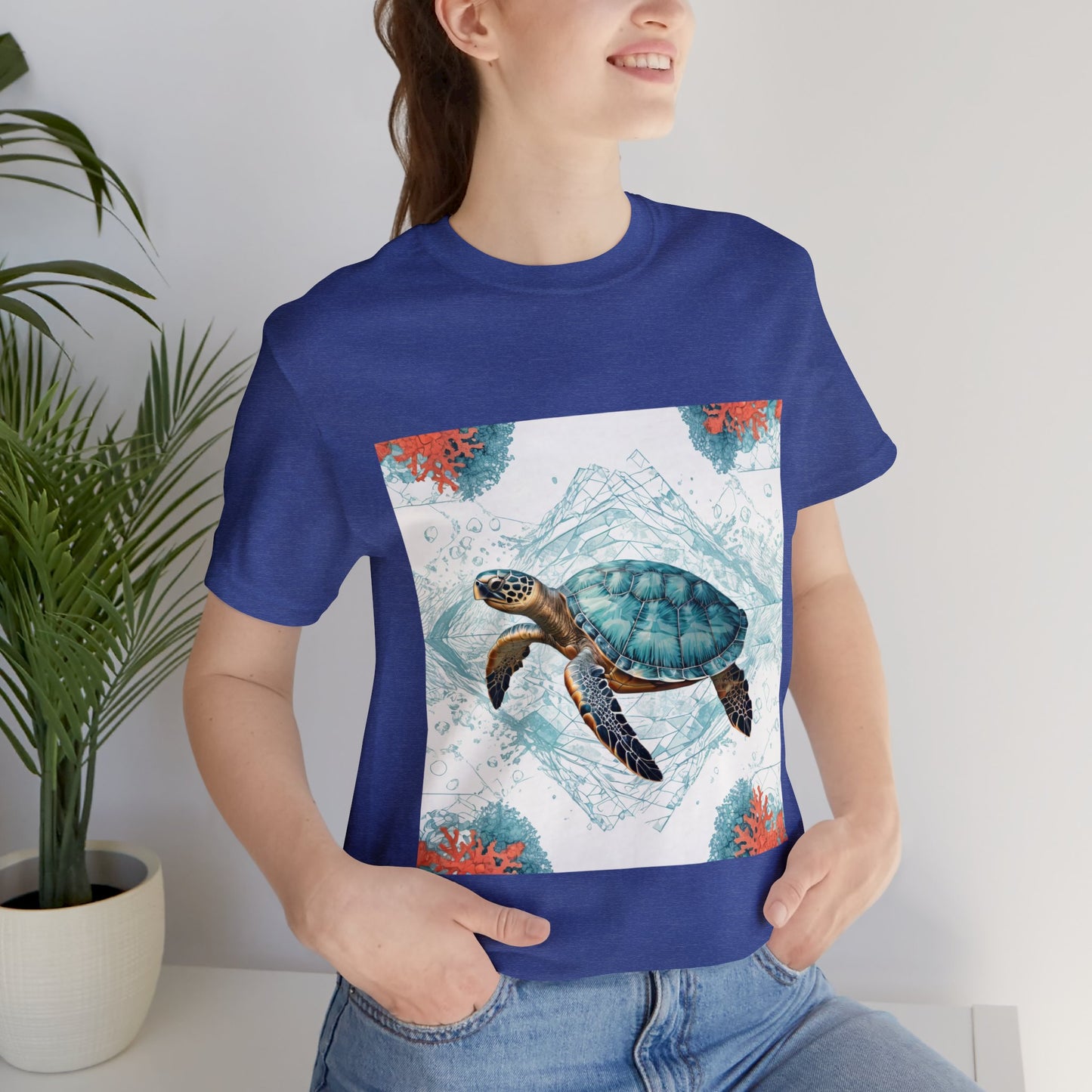 Oceanic Odyssey Turtle T-shirt - Geometric Animals Series