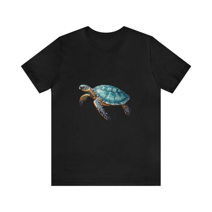 Emerald Shelled Sea Turtle - Geometric Animals Series T-Shirt