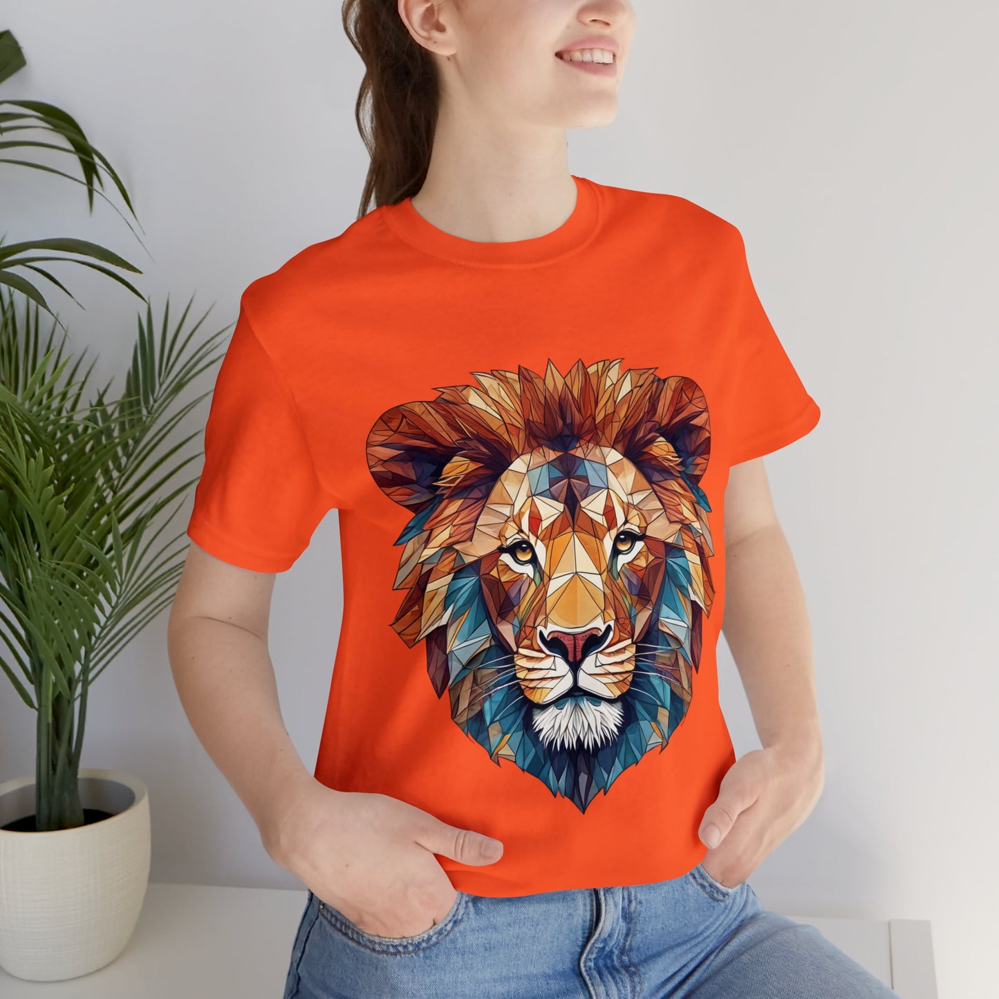 Geometric Lion - Geometric Animals Series T-Shirt