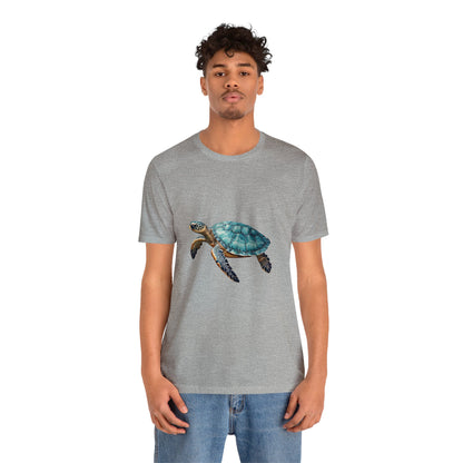 Emerald Shelled Sea Turtle - Geometric Animals Series T-Shirt