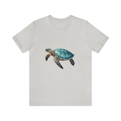 Emerald Shelled Sea Turtle - Geometric Animals Series T-Shirt