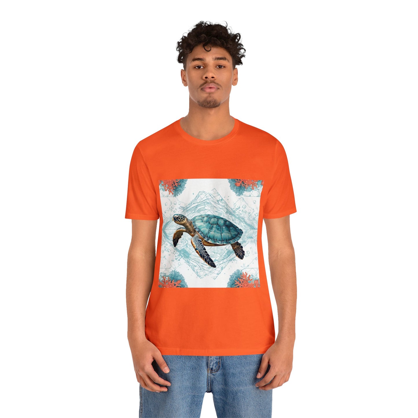 Oceanic Odyssey Turtle T-shirt - Geometric Animals Series