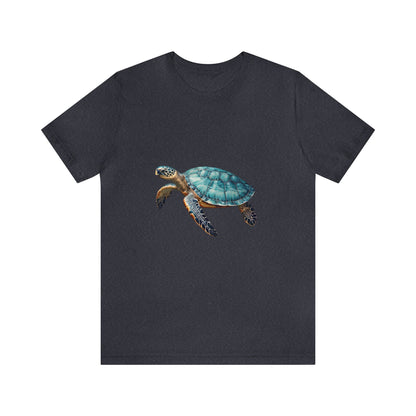 Emerald Shelled Sea Turtle - Geometric Animals Series T-Shirt