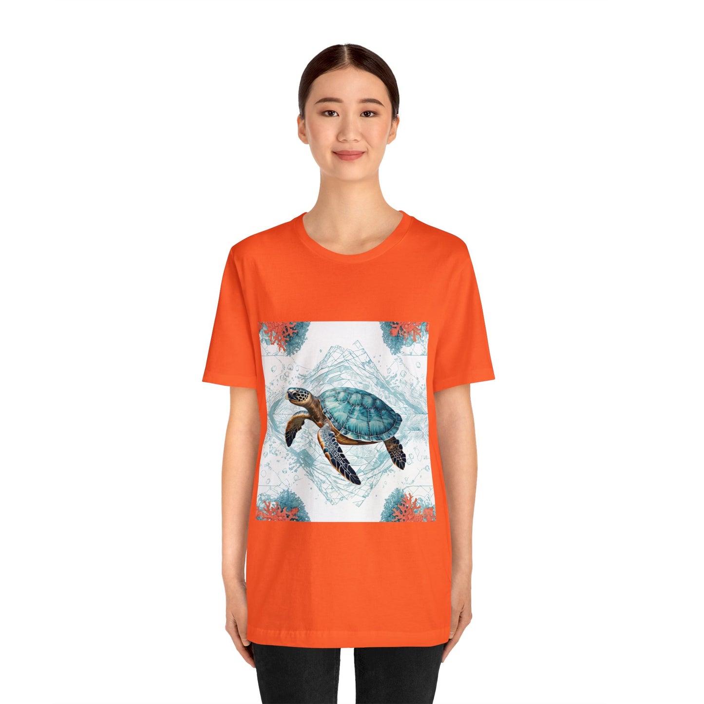 Oceanic Odyssey Turtle T-shirt - Geometric Animals Series