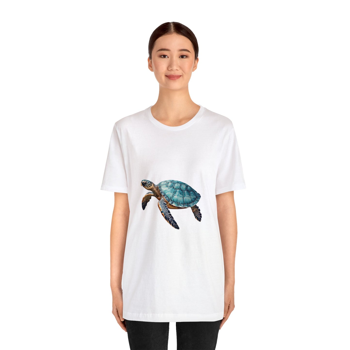 Emerald Shelled Sea Turtle - Geometric Animals Series T-Shirt