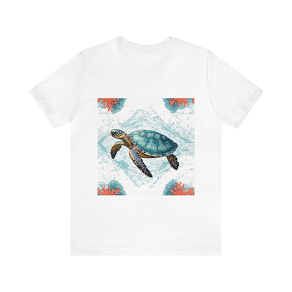 Oceanic Odyssey Turtle T-shirt - Geometric Animals Series