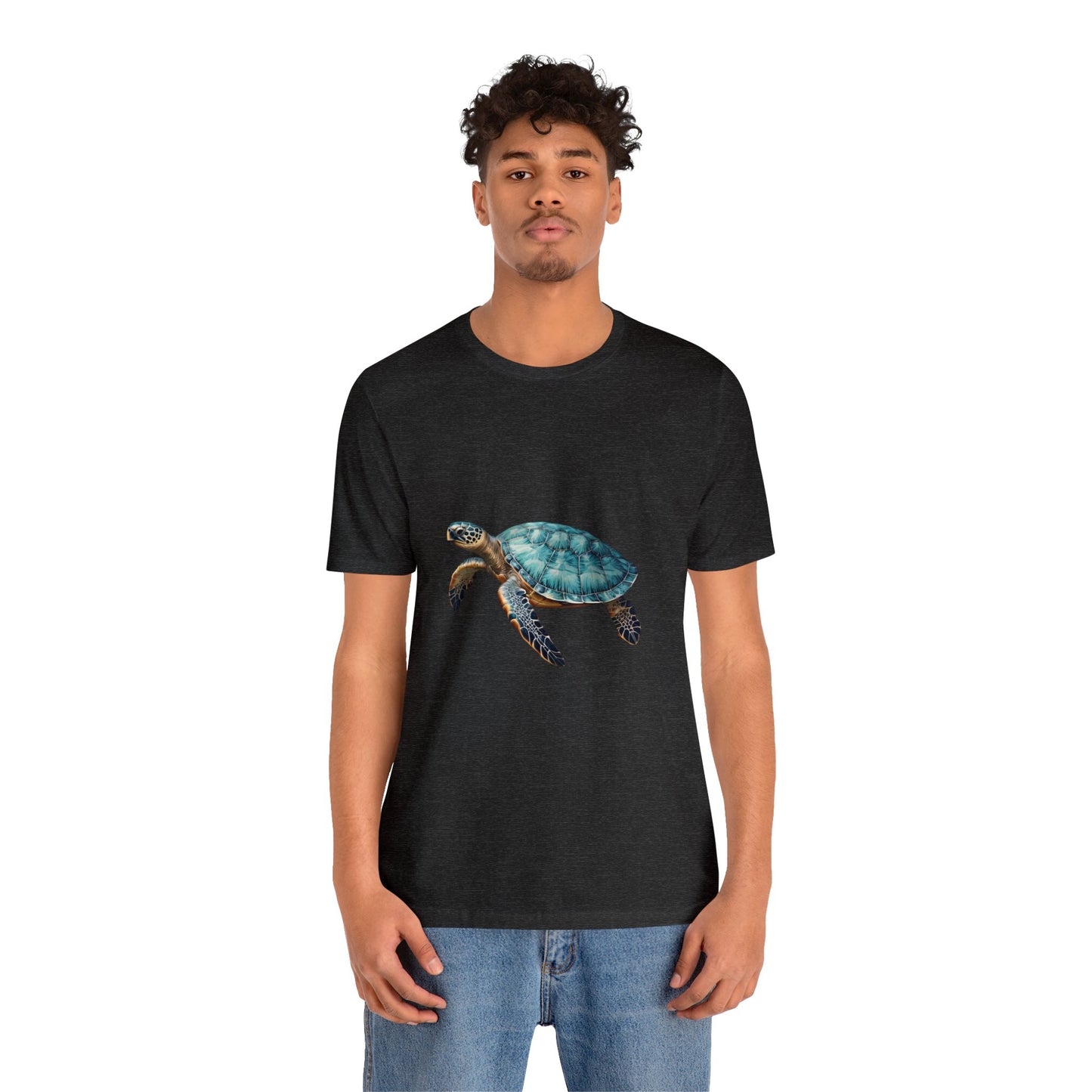 Emerald Shelled Sea Turtle - Geometric Animals Series T-Shirt